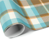 Tartan Patroon5 Turquoise en Gold ID210 Cadeaupapier (Rol Hoek)