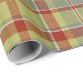 Tartan Patroon7 Olijf Groen en Rood ID210 Cadeaupapier (Rol Hoek)