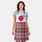 Tartan patroon en hulst kerst chef Schort (Gedragen)