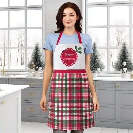Tartan patroon en hulst kerst chef Schort