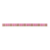 Tartan Patroon Hot Pink en Olijf ID210 Satijnen Lint (Voorkant)