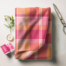 Tartan Patroon Oranje en roze ID210 Stof