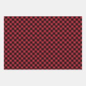 Tartan Patroon Rood Zwart Wit Elegant Classic Inpakpapier Vel (Voorkant 3)