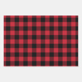 Tartan Patroon Rood Zwart Wit Elegant Classic Inpakpapier Vel (Voorkant)