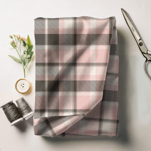 Tartan Patroon roze en grijs ID210 Stof