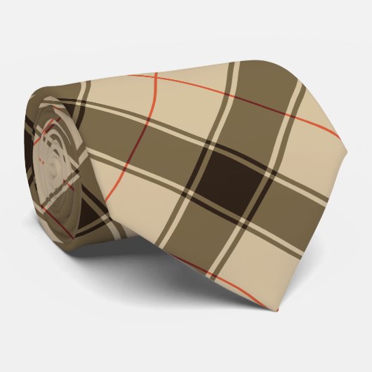 Tartan Patroon Stropdas (Opgerold)