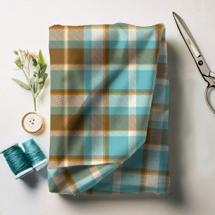 Tartan Patroon Turquoise en Gold ID210 Stof