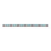 Tartan Patroon Turquoise en Red ID210 Satijnen Lint (Voorkant)
