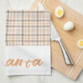 tartan patroon wit grijs wit naam theedoek (Quarter Fold)