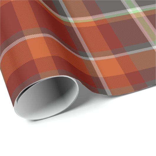 Tartan Pattern11 Paprika en Stone Grey ID210 Cadeaupapier (Rol Hoek)