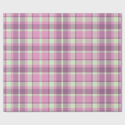 Tartan Pattern1 Plum en Soft Green ID210 Cadeaupapier (Vlak)