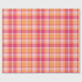 Tartan Pattern2 Oranje en roze ID210 Cadeaupapier (Vlak)