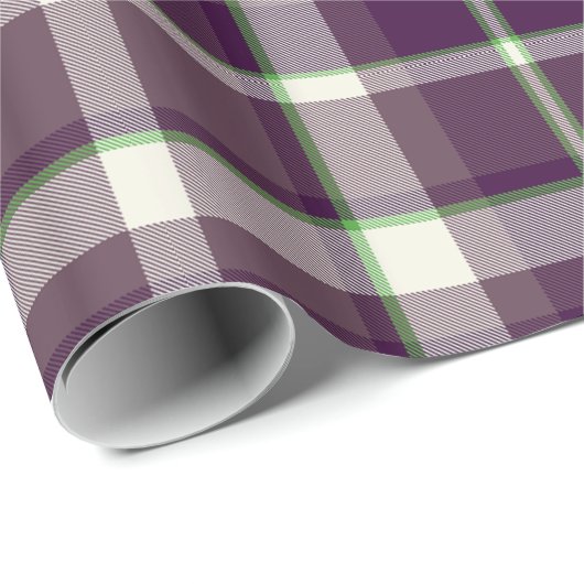 Tartan Pattern3 Eggplant en Green ID210 Cadeaupapier (Rol Hoek)