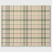 Tartan Pattern8 Zacht Sage en Roos Roze ID210 Cadeaupapier (Vlak)