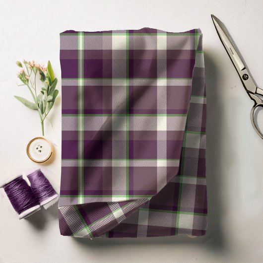 Tartan Pattern Eggplant en Green ID210 Stof