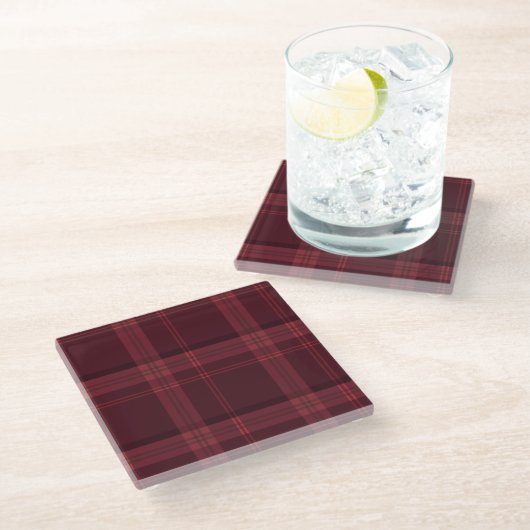 Tartan Pattern Fabric Glass Onderzetter (Schuin)
