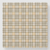 Tartan Pattern Fabric Marble Stone Onderzetter (Voorkant)