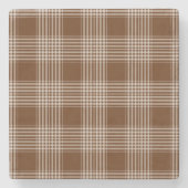 Tartan Pattern Fabric Marble Stone Onderzetter (Voorkant)