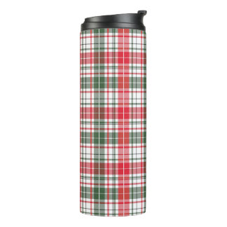 Tartan Pattern Fabric Thermal Tumbler Thermosbeker