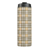 Tartan Pattern Fabric Thermal Tumbler Thermosbeker (Voorkant)
