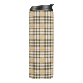 Tartan Pattern Fabric Thermal Tumbler Thermosbeker