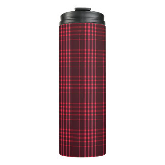 Tartan Pattern Fabric Thermal Tumbler Thermosbeker