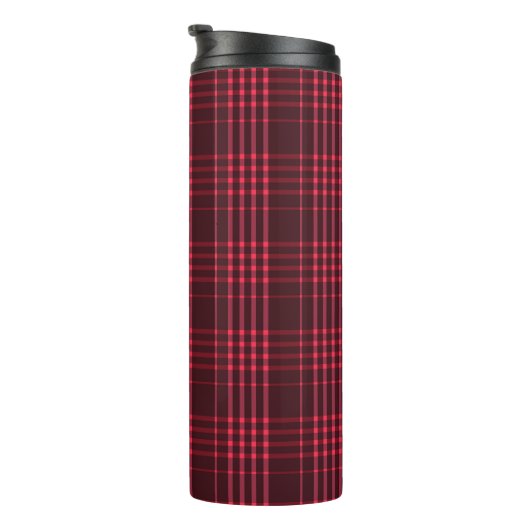 Tartan Pattern Fabric Thermal Tumbler Thermosbeker (Geroteerd rechts)