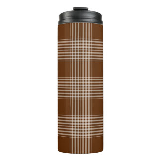 Tartan Pattern Fabric Thermal Tumbler Thermosbeker