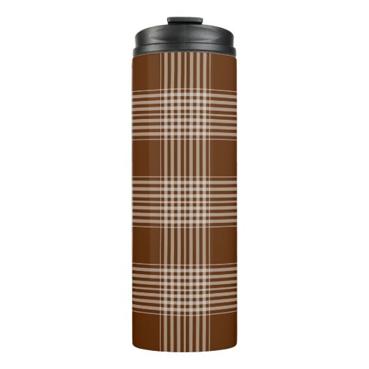 Tartan Pattern Fabric Thermal Tumbler Thermosbeker (Voorkant)