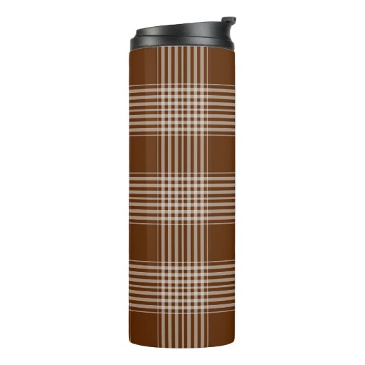 Tartan Pattern Fabric Thermal Tumbler Thermosbeker (Gedraaid links)