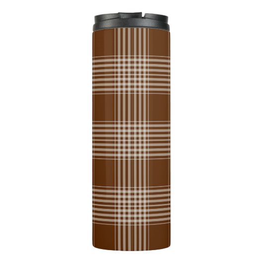 Tartan Pattern Fabric Thermal Tumbler Thermosbeker (Achterkant)