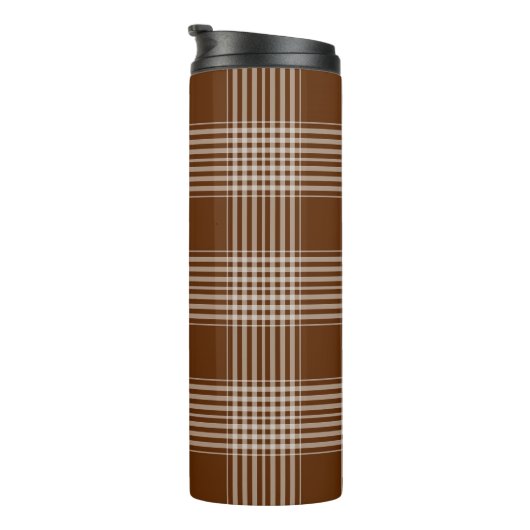 Tartan Pattern Fabric Thermal Tumbler Thermosbeker (Geroteerd rechts)