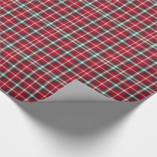 Tartan Pattern-kerstspeldenstang Cadeaupapier (Hoek)