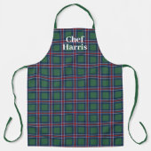 Tartan pattern kitchen apron for men and women schort (Voorkant)