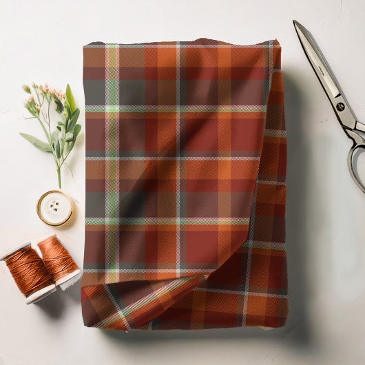Tartan Pattern Paprika en Slate ID210 Stof