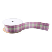 Tartan Pattern Plum en Soft Green ID210 Satijnen Lint (Spoel)