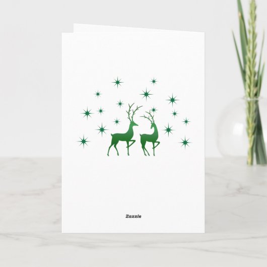Tartan patterned kerstbel, rendier Iers Feestdagen Kaart (Achterkant)