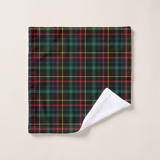 Tartan-patterned towel set with red, green, blue bad handdoek (Wasdoekje)
