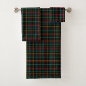 Tartan-patterned towel set with red, green, blue bad handdoek