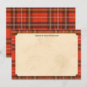 Tartan Persoonlijke Notecards Notitiekaartje (Voorkant / Achterkant)