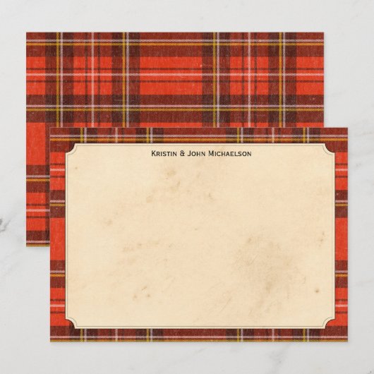 Tartan Persoonlijke Notecards Notitiekaartje (Voorkant / Achterkant)