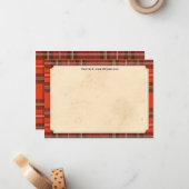 Tartan Persoonlijke Notecards Notitiekaartje (Voorkant / Achterkant in situ)