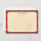 Tartan Persoonlijke Notecards Notitiekaartje (Voorkant)