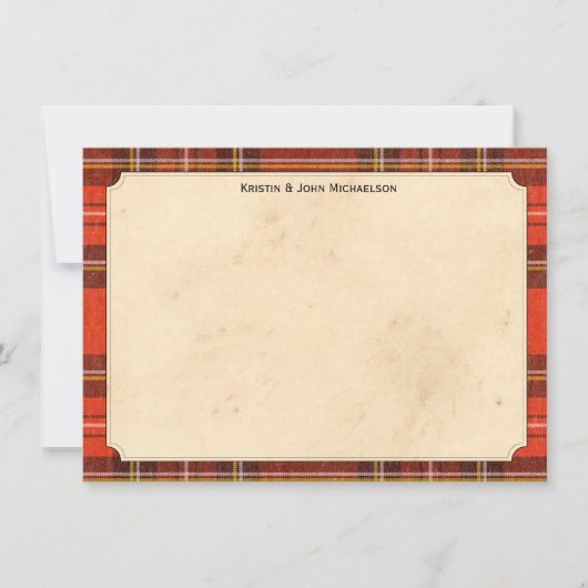 Tartan Persoonlijke Notecards Notitiekaartje (Voorkant)