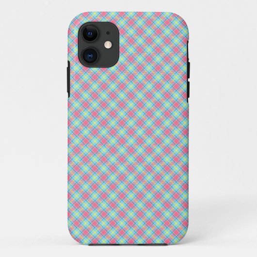 Tartan Pink Yellow Blue Case-Mate iPhone Case (Achterkant)