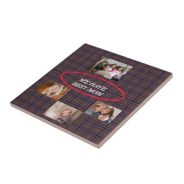 Tartan Plaid Best Mom Freestyle Font Tegeltje