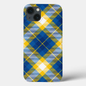 Tartan Plaid Blauw Geel Case-Mate iPhone Case (Achterkant)