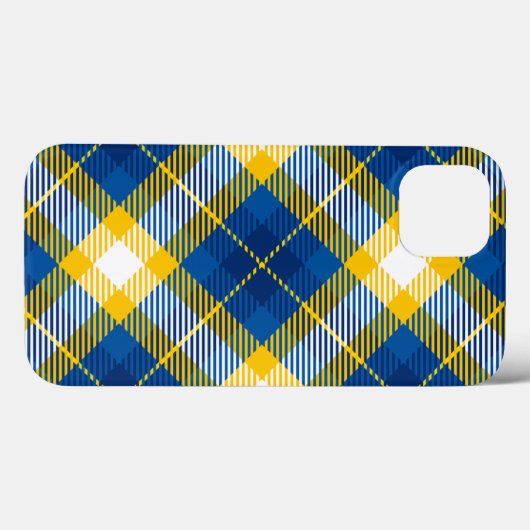 Tartan Plaid Blauw Geel Case-Mate iPhone Case (Achterkant (horizontaal))