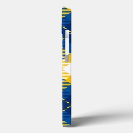 Tartan Plaid Blauw Geel Case-Mate iPhone Case (Achterkant / Links)