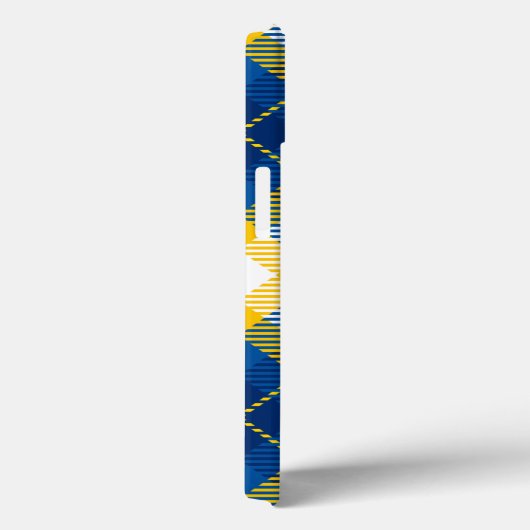 Tartan Plaid Blauw Geel Case-Mate iPhone Case (Achterkant / Rechts)